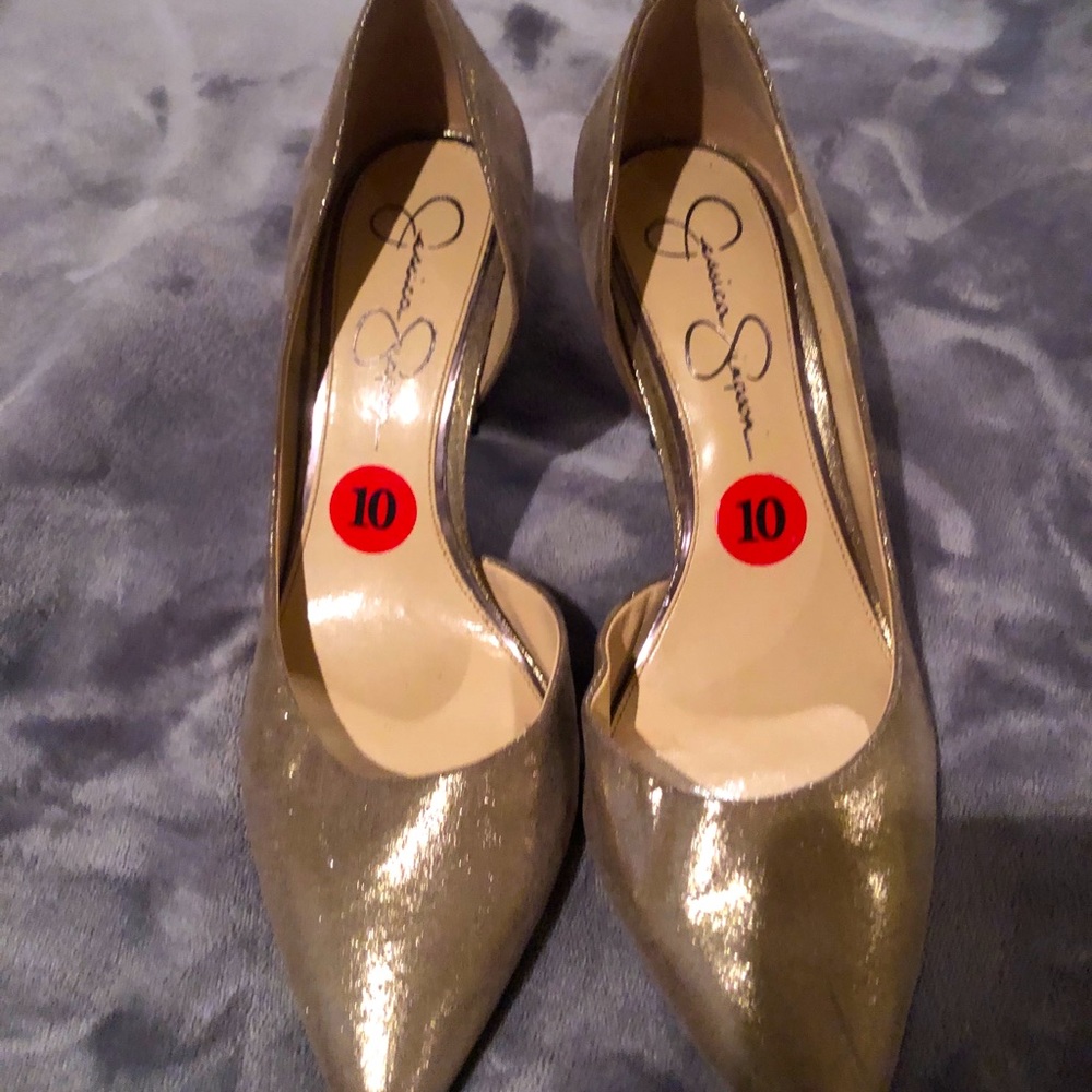 Gold Jessica Simpson heels